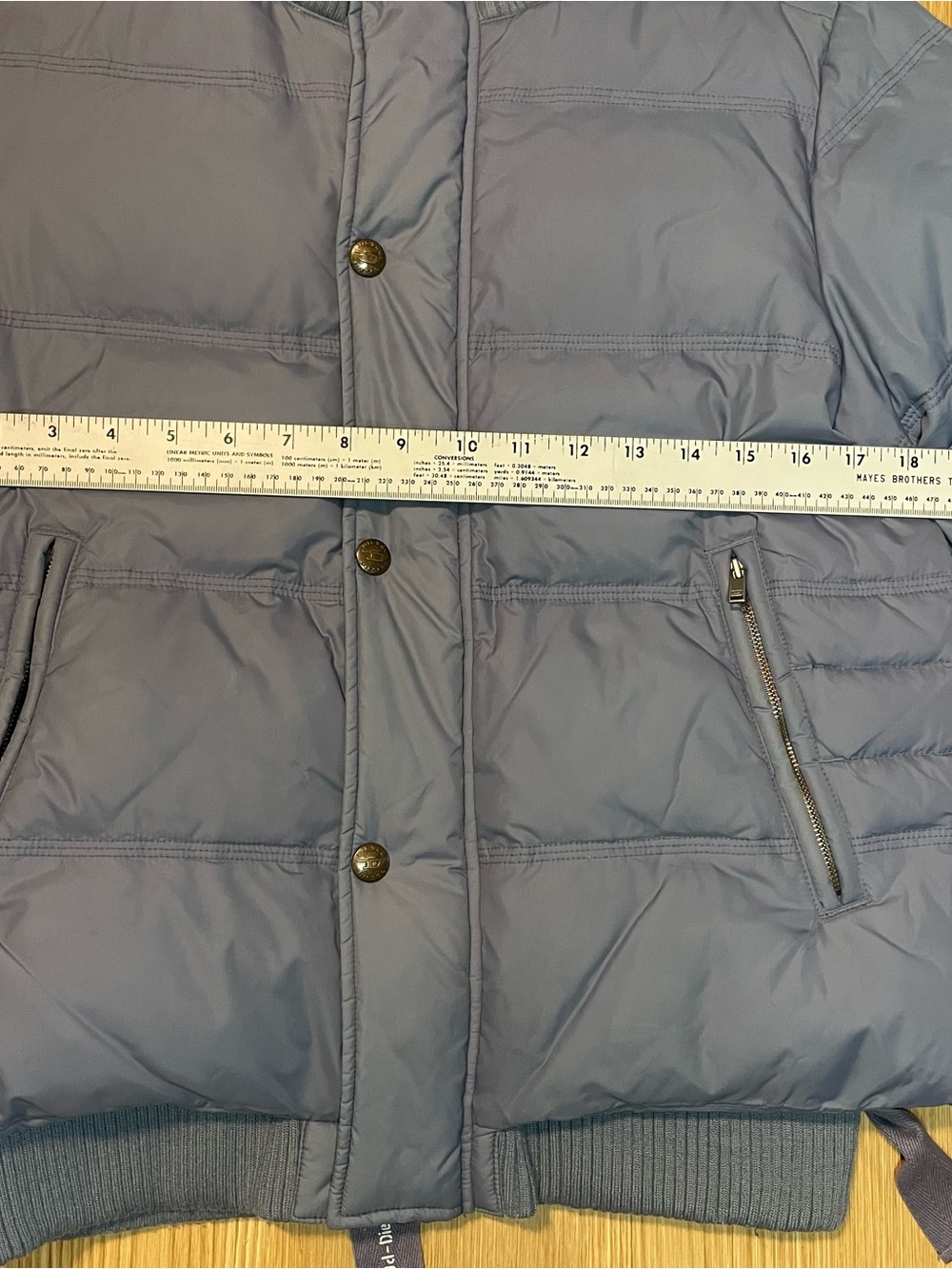 Vintage Diesel Real Down Bomber Puffer Jacket Slate Blue Women's Size XL - Picture 6 of 16